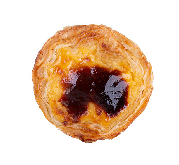 istock Portuguese custard tart top view close-up isolated 2244851479