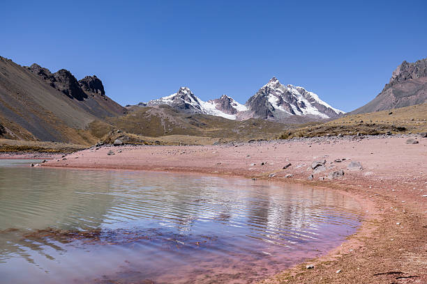 The seven Ausangate lagoons are the destination of a tour in the Cusco region of Peru, which includes the lagoons of Pucacocha, Patacocha, Alqacocha, Qomercocha, Orqo Otorongo, China Otorongo, and Azul Cocha. This hiking circuit is known for its colorful waters and the Andean landscape surrounding the imposing Ausangate snow-capped mountain.The names of the lagoons are:Pucacocha: (red lagoon)Patacocha: (shore lagoon)Alqacocha: (mixed water lagoon)Qomercocha: (green lagoon)Orqo Otorongo Cocha: (male otorongo lagoon)China Otorongo Cocha: (female otorongo lagoon)Azul Cocha: (blue lagoon)