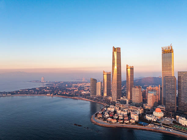 istock Winter urban architectural scenery in Qingdao CBD 2244872876