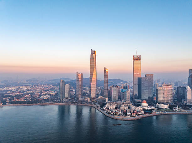 istock Winter urban architectural scenery in Qingdao CBD 2244872881