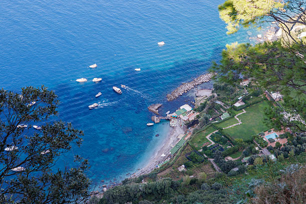 Capri, September 20, 2022. Scenic views overlooking the north coast from with inside Villa San Michele on Capri Island