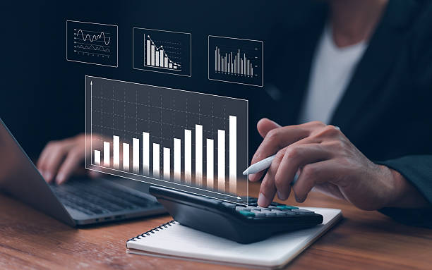 istock Analyzing digital business data, financial growth, and market strategy using futuristic charts and graphs displayed on a laptop screen. Concepts of technology and investment. 2244890840