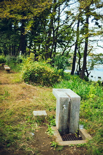 Park Water Fountain on a Quiet Park
