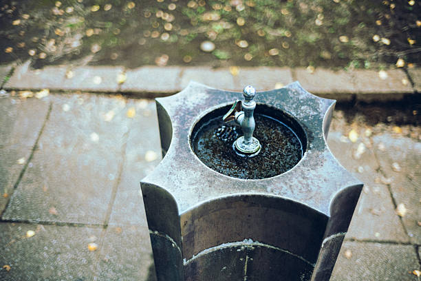 Park Water Fountain on a Quiet Park