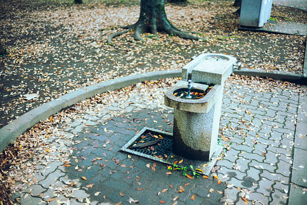 Park Water Fountain on a Quiet Park