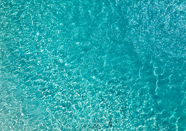 istock Abstract turquoise ripples create a clean, transparent texture on the surface of the clear blue ocean 2244891418