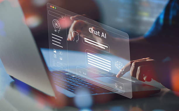 istock Businessman using chat AI on laptop for information and productivity assistance. Everyday work with artificial intelligence smart technology concept. 2244898331