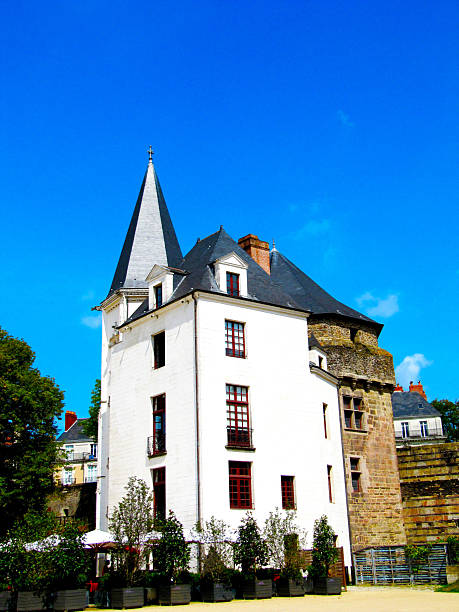 Loire valley, France - 10 October 2015: Castle in Loire Valley, France. Val de Loire renaissance architecture, historic stone walls landscape. Scenic fortress cultural heritage of French chateaux garden