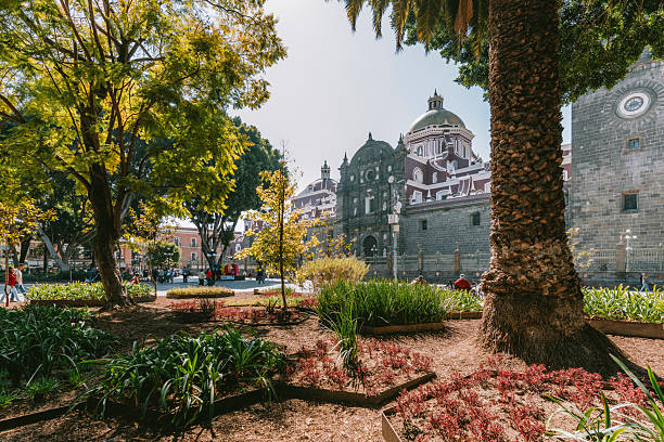 Puebla, Mexico, Old Town with Cathedral
