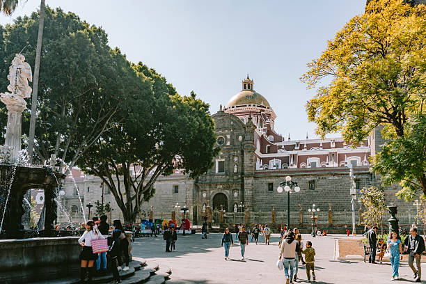 Puebla, Mexico, Old Town with Cathedral