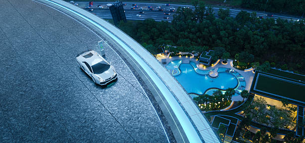 istock 3d rendering electric car charging on modern urban rooftop building 2244912748