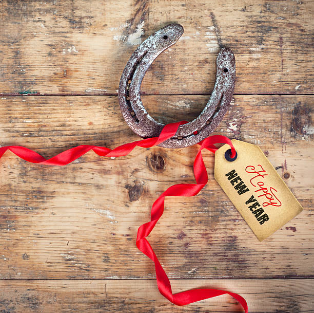 Rustic Charm: A Lucky Horseshoe with Elegant Ribbon for 2026