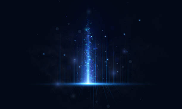istock A glowing vertical energy beam with volumetric glow and dynamic particles on a dark background for fantastical visual projects. 2244921783