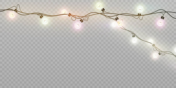 istock A light decorative garland with a warm white glow and a natural, soft glow on a transparent background. 2244922249