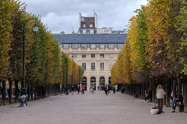 Paris, France - October 24, 2025 : View of the Jardin du Palace Royal, the Royal Palace Gardens in Paris France