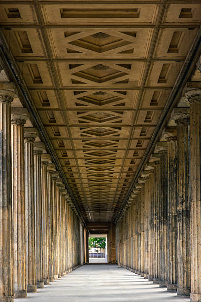 istock Classical architecture with perfect symmetry and deep perspective. Ancient colonnade. 2244924789