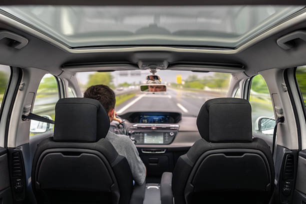 istock Man driving car on highway. Focus and motion during travel. 2244924978