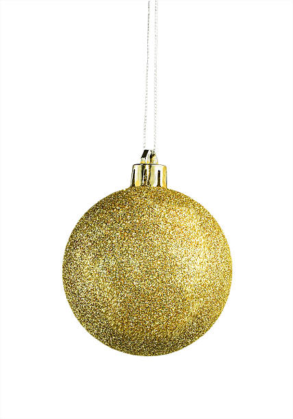 istock Isolated gold glitter christmas ball ornament on white backgr 2244931119