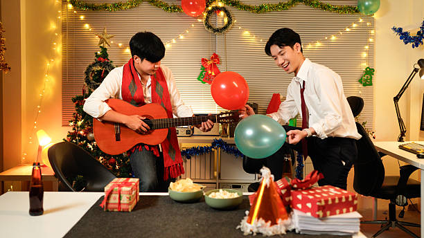istock Celebrating Christmas and new year in office 2244934515