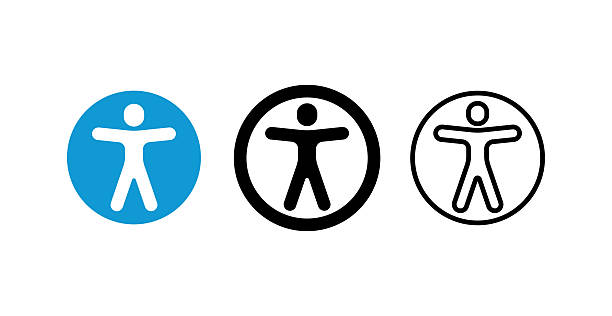 stockillustraties, clipart, cartoons en iconen met accessibility icon , vector illustration. - toegankelijkheid