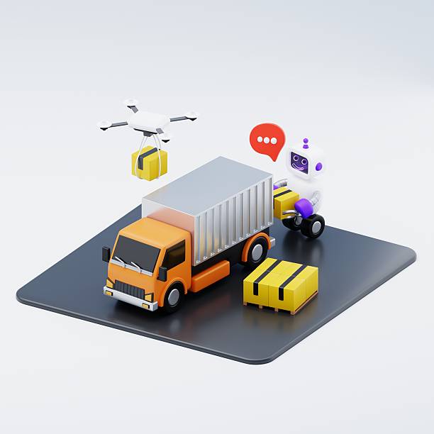 istock Robot drone smart delivery and logistics system 3d illustration 2244939879