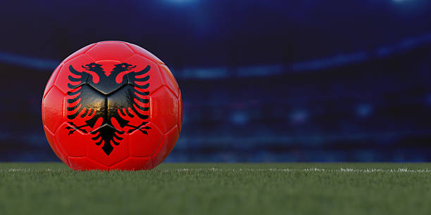 istock Albania Flag Design on a Football 2244940741