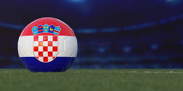 istock Croatia Flag Design on a Football 2244940786