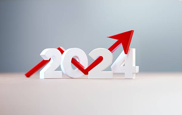 istock Red Arrow Shaped Line Graph And White 2024 Before Grey Background 2244953487