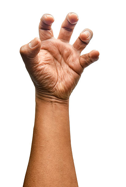 istock Claw Gesture Hand of Latino Man Isolated on White Background 2244960047