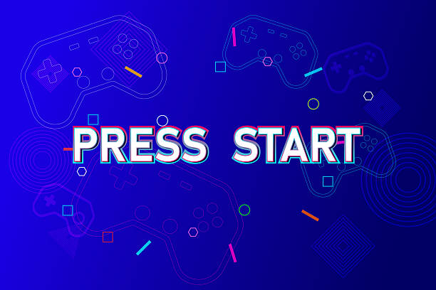 istock PRESS START. Retro Futurism Sci-Fi Background. glowing neon grid. and stars from vintage arcade computer games 2244960048