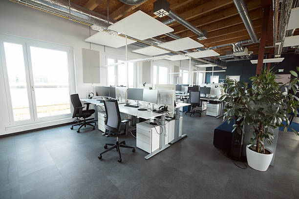 istock Well-Lit Modern Office Workspace in Berlin with no people 2244960343
