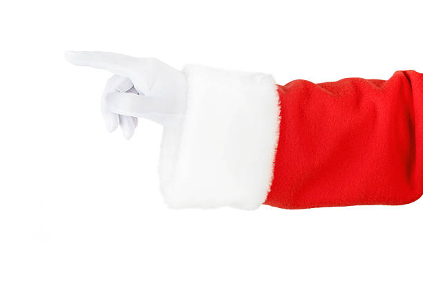 istock Christmas Santa Claus hand isolated on white background with clipping path. Design element. 2244963341
