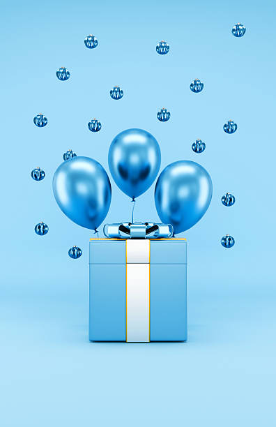 Close-Up Of Balloons Against Blue Background