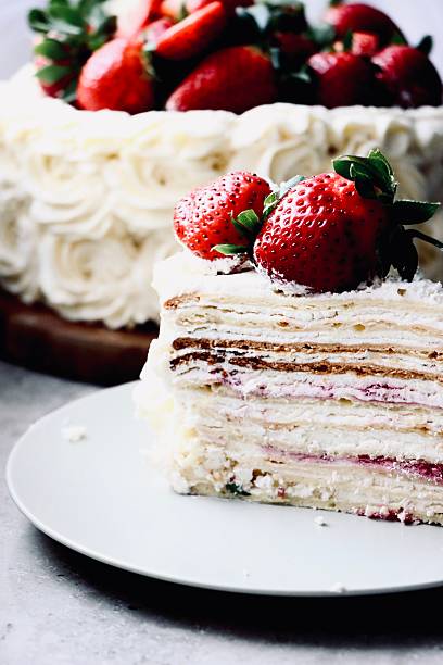 istock Delicious Strawberry Cake with Whipped Cream Frosting 2244969813