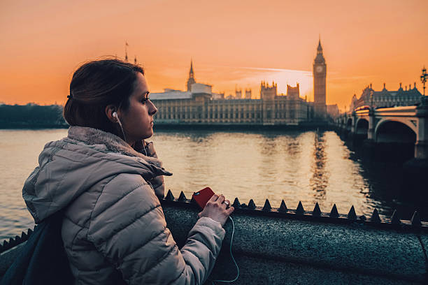 istock Solo traveller admiring London skyline at sunset. 2244972222