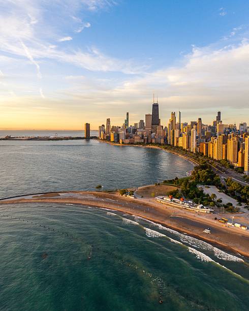 istock Chicago Skyline at Sunrise from Lake Michigan 2244980179