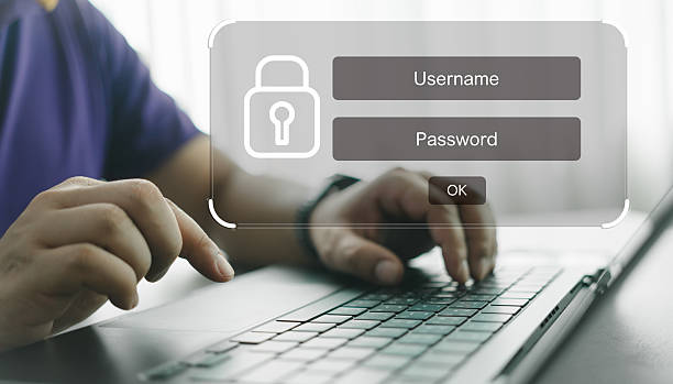 istock Person use computer to login and password for secure internet access cybersecurity at home 2244984316