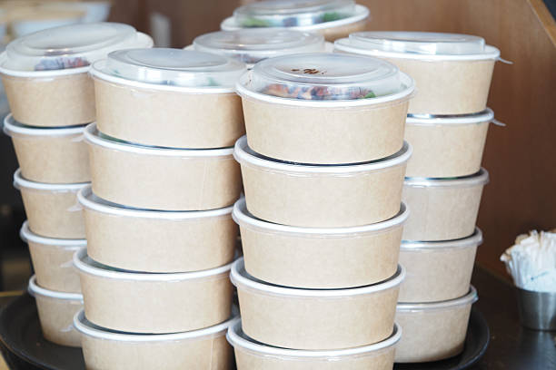 istock Food containers stacked in a restaurant for takeout service 2244984936