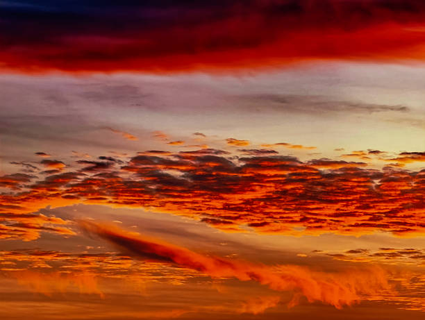 istock Dramatic Sunset Sky Fiery Orange Red Clouds Abstract Background Nature Cloudscape Golden Hour Twilight Atmosphere Weather Photography Landscape 2244986446