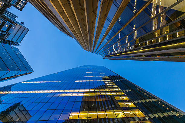 istock Corporate Office Skyline with Mirrored Facades and Dramatic Perspective 2244987815