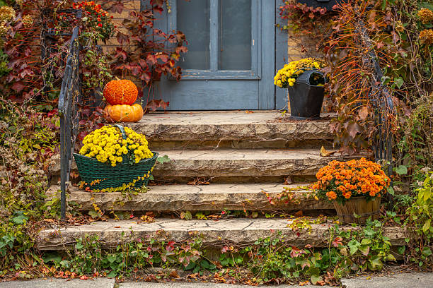 istock Autumn Doorsteps Decorations Background Day 2244997995
