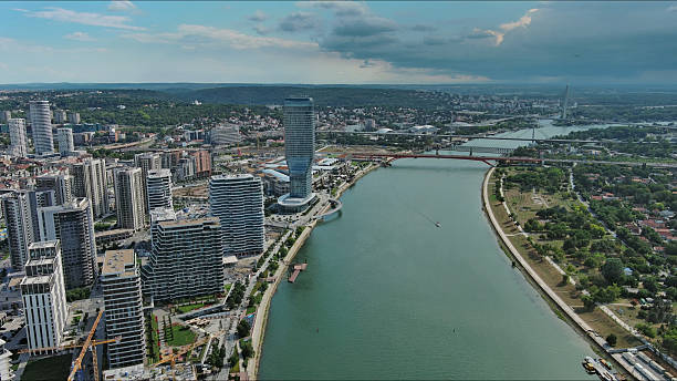 istock Belgrade city and bridges over Sava river 2245003110