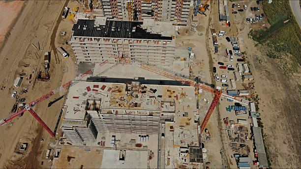istock Industrial construction site with construction equipment and materials 2245004956
