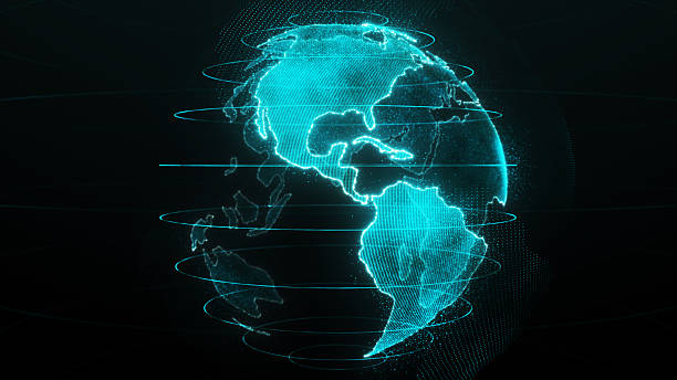 istock The Americas on neon blue earth hologram 2245006774