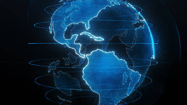 istock The Americas on blue earth hologram 2245006777