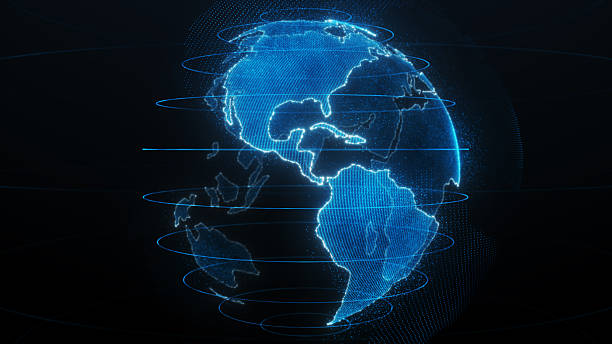 istock The Americas on blue earth hologram 2245006793