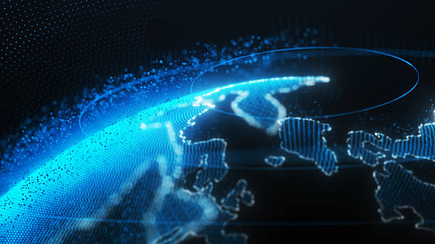 istock Planet Earth blue hologram with meridians 2245006799