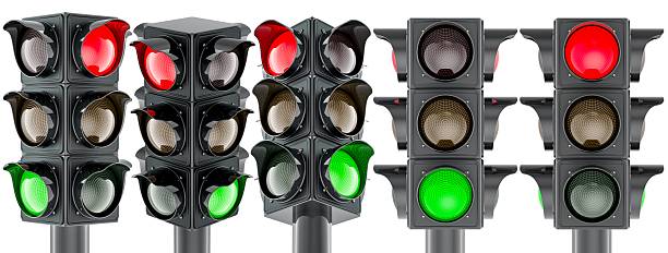 istock Traffic lights, green and red signals. 3D rendering 2245008276