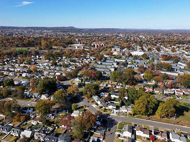 istock Homes in Middle Class neighborhood in autumn 2245009886