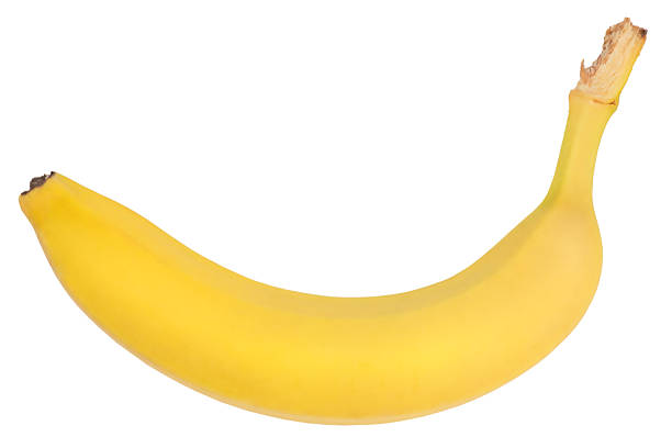 Ripe yellow banana isolate on white background. Tropical fruit, banana